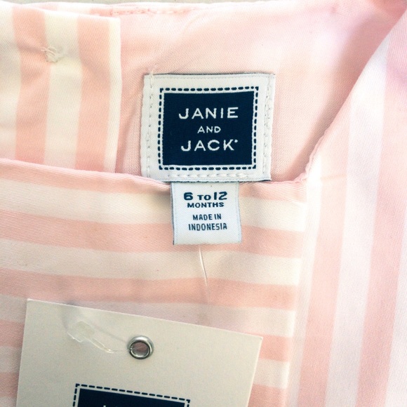 Janie and Jack Pink & White Striped Dress - Picture 2 of 8